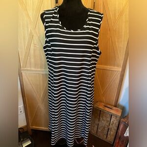 Black and white striped dress